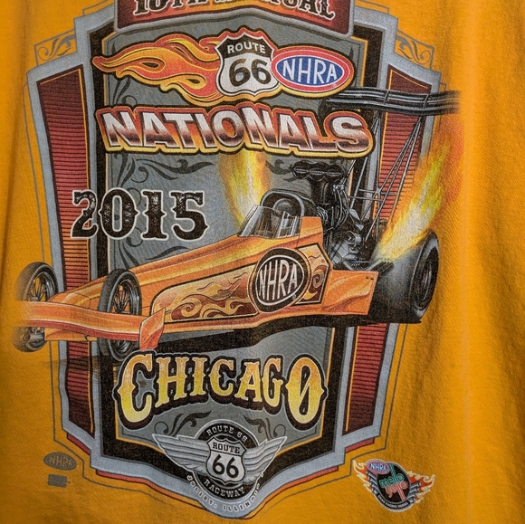 Gildan Orange Short Sleeve Tee Route 66 Graphic Pre-owned Size XXL - Picture 3 of 8